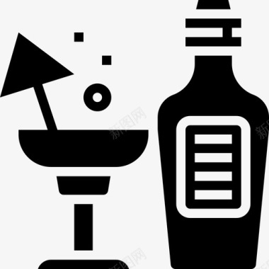 鸡尾酒55号餐厅字形图标图标