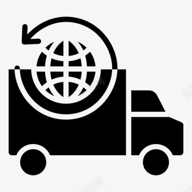 全球配送卡车电子商务图标图标