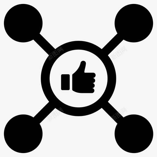 社交网络连接喜欢图标svg_新图网 https://ixintu.com 喜欢 大拇指 社交网络 网络 连接
