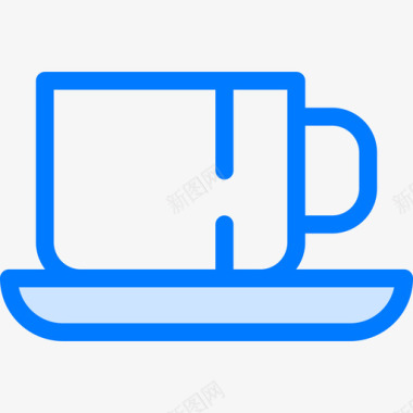 咖啡杯咖啡和茶蓝色图标图标