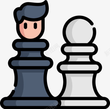 象棋领导力7直线颜色图标图标
