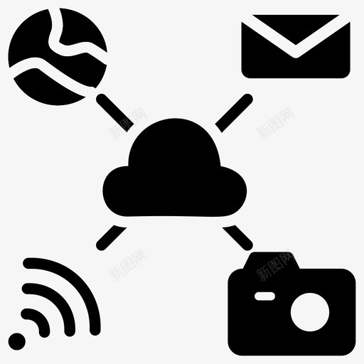 云技术云计算云网络图标svg_新图网 https://ixintu.com 云网 云计算 图标 字形 技术 移动 移动网 网络