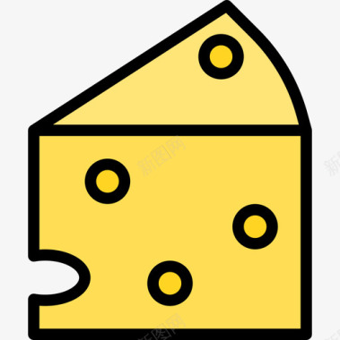 奶酪食品116线性颜色图标图标