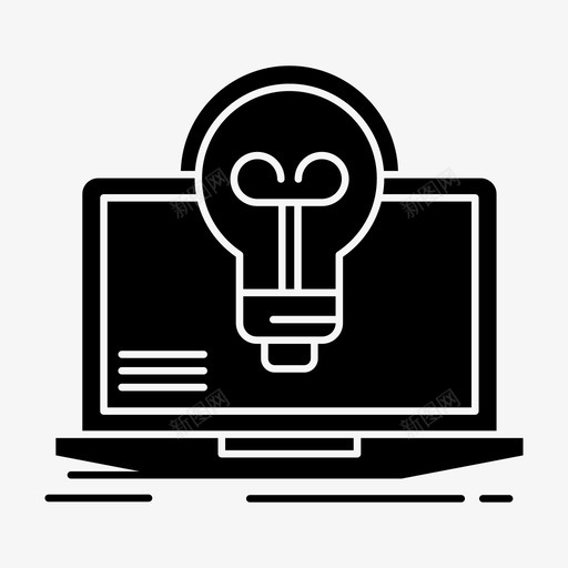灯泡文件笔记本电脑图标svg_新图网 https://ixintu.com 屏幕 成功 文件 灯泡 笔记本电脑 远程教育和在线学习