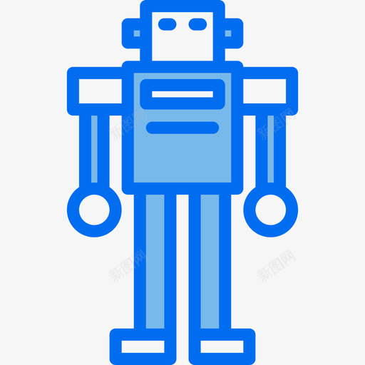 机器人玩具8蓝色图标svg_新图网 https://ixintu.com 机器人 玩具8 蓝色