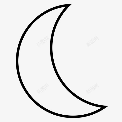 新月月亮天文锐利图标svg_新图网 https://ixintu.com 天文锐利 新月 月亮