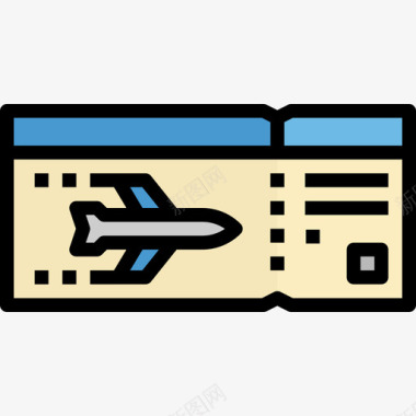 116机场登机牌线形颜色图标图标