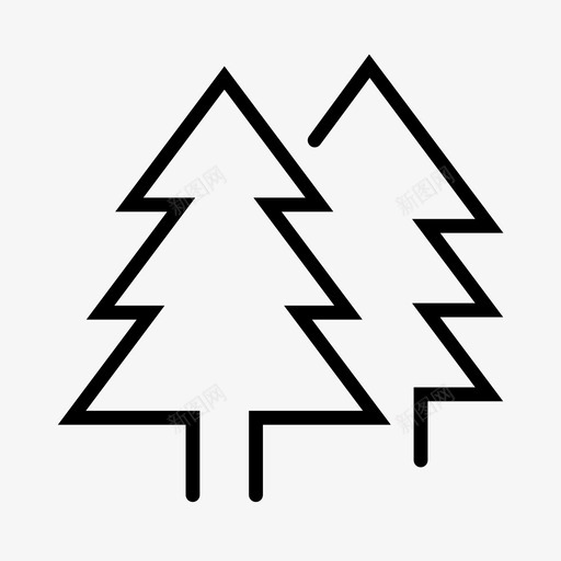 两棵树常绿常青树图标svg_新图网 https://ixintu.com 两棵树 在户外露营 常绿 常青树