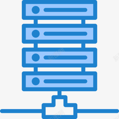 服务器数据和网络5蓝色图标图标