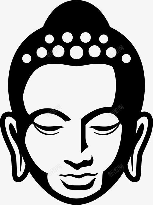 释迦牟尼佛头圣人图标svg_新图网 https://ixintu.com 亚洲文化 圣人 头 释迦牟尼佛 雕像