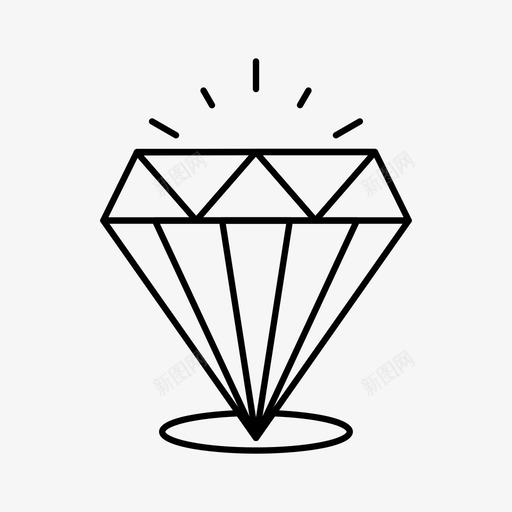 钻石昂贵闪亮图标svg_新图网 https://ixintu.com 宝石 昂贵 金融业务和全球业务 钻石 闪亮