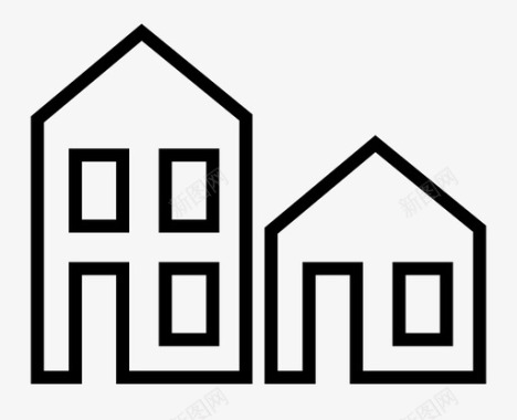 住宅社区邻居图标图标