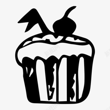 纸杯蛋糕面包店食物图标图标