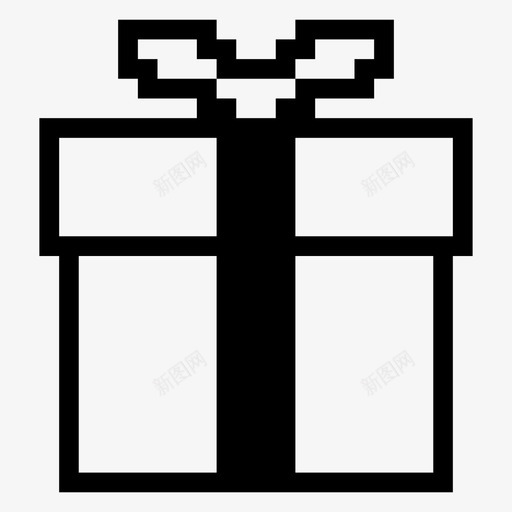 礼品8位盒子图标svg_新图网 https://ixintu.com 8位 像素 游戏 盒子 礼品