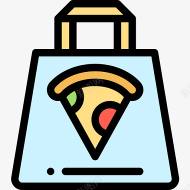 披萨送餐16原色图标图标