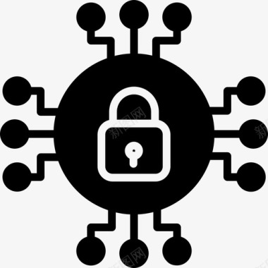挂锁网络安全9实心图标图标