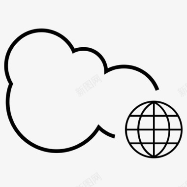 互联网浏览器云服务器图标图标