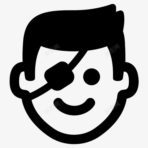 海盗表情符号眼罩图标svg_新图网 https://ixintu.com 万圣节 海盗 眼罩 笑脸 符号 表情