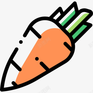 胡萝卜水果和蔬菜12种颜色省略图标图标