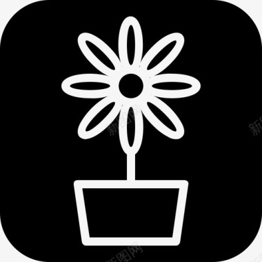 花植物盆图标图标