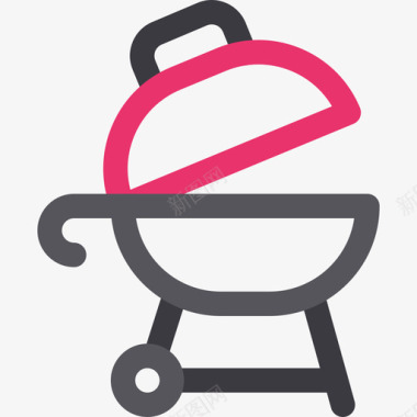 烤架烧烤33线性颜色图标图标