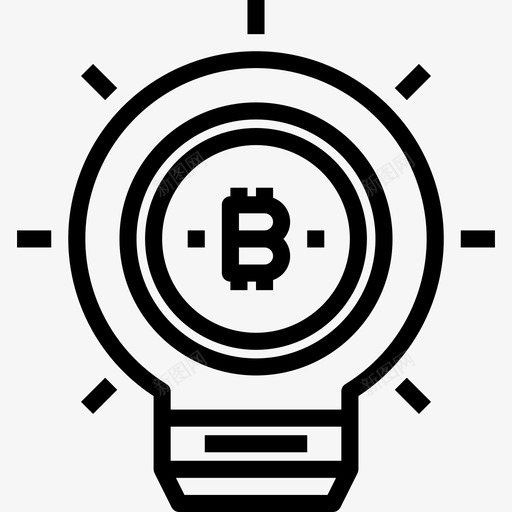 Idea加密货币和比特币线性图标svg_新图网 https://ixintu.com Idea 加密货币和比特币 线性