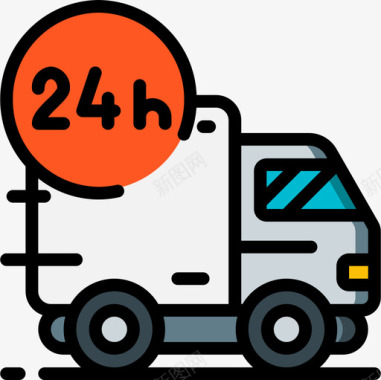 送货车邮政服务5线性颜色图标图标