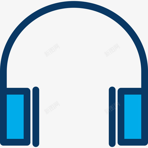 耳机多媒体35线性彩色图标svg_新图网 https://ixintu.com 多媒体35 线性彩色 耳机