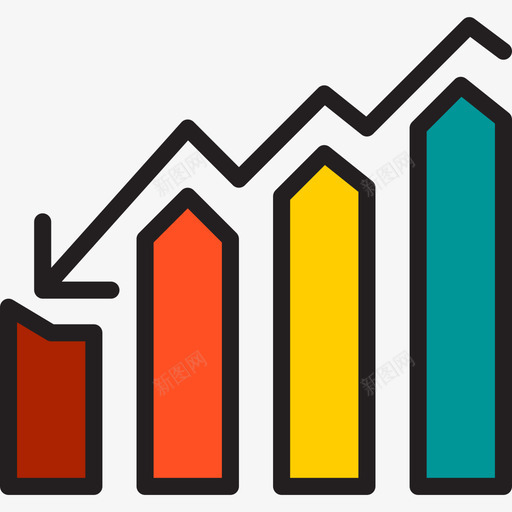 条形图业务266线性颜色图标svg_新图网 https://ixintu.com 业务 条形图 线性 颜色