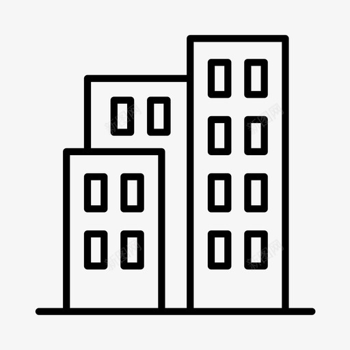 城镇公寓建筑图标svg_新图网 https://ixintu.com 公寓 商业 城市 城镇 建筑
