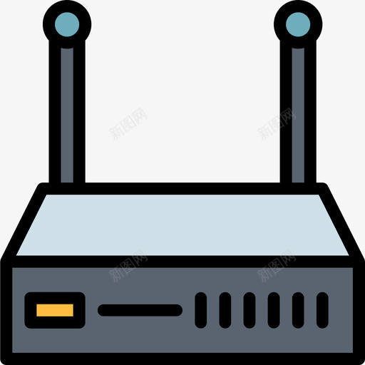 Wifi路由器硬件12线性颜色图标svg_新图网 https://ixintu.com Wifi路由器 硬件12 线性颜色