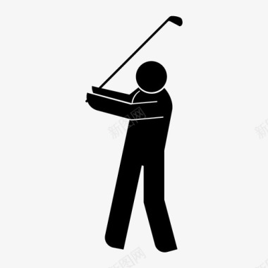 高尔夫球员高尔夫挥杆击球图标图标