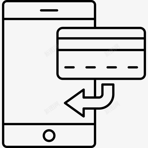 支付卡移动图标svg_新图网 https://ixintu.com 卡 在线 支付 支付在线银行线路图标 电话 移动