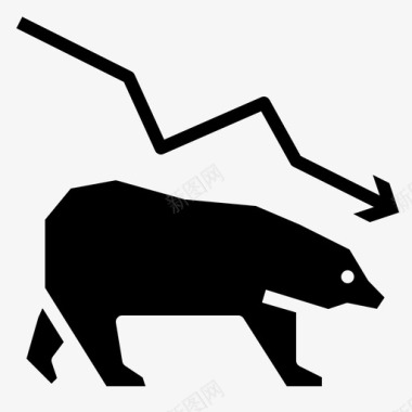 熊市下跌投资图标图标