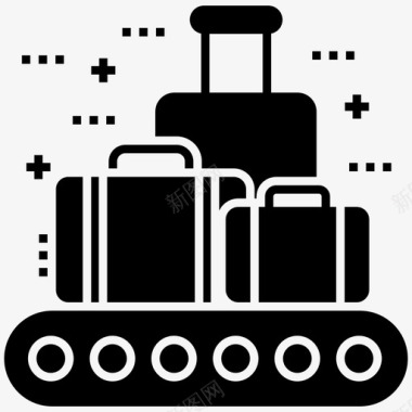 行李传送带机场传送带行李认领处图标图标