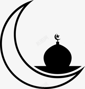 清真寺穹顶伊斯兰教图标图标