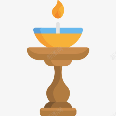 蜡烛排灯节扁平图标图标