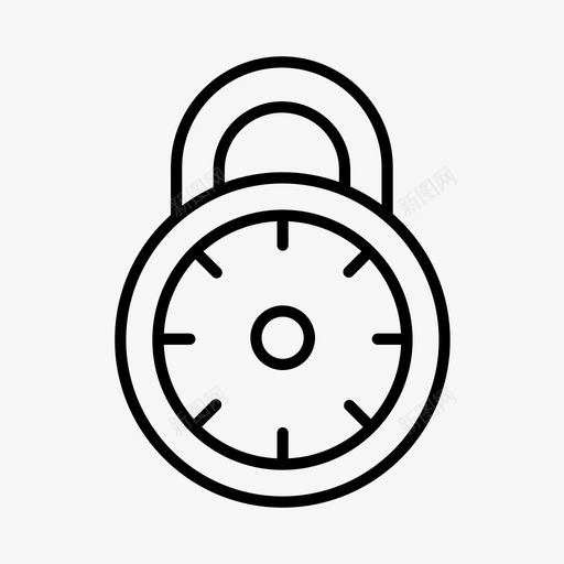 密码锁锁挂锁图标svg_新图网 https://ixintu.com 保险箱 密码锁 挂锁