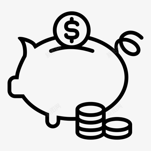 存钱猪存钱罐图标svg_新图网 https://ixintu.com 储蓄 存钱 存钱罐 猪 货币金融