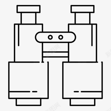 双筒望远镜露营探索图标图标