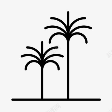 棕榈树非洲公园图标图标