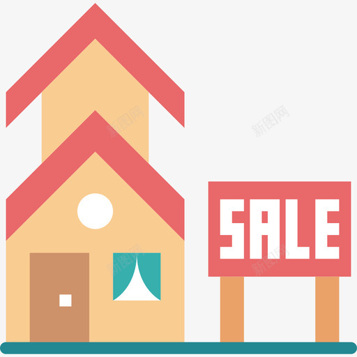 出售房地产119平房图标svg_新图网 https://ixintu.com 出售 平房 房地产119