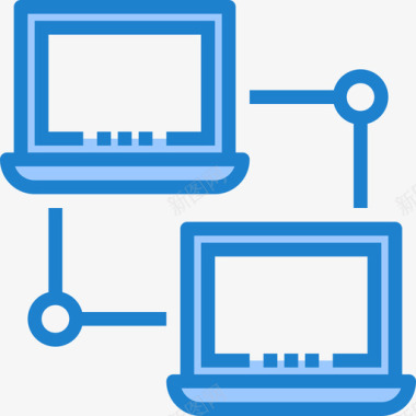 局域网网络和数据库22蓝色图标图标