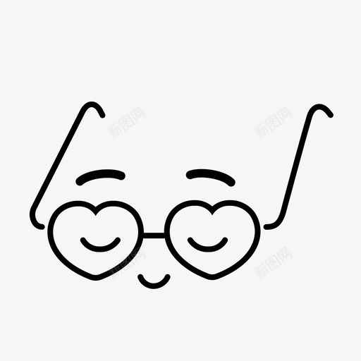 快乐眼镜表情符号心图标svg_新图网 https://ixintu.com 心 快乐眼镜 情人节 爱情和甜蜜 表情符号