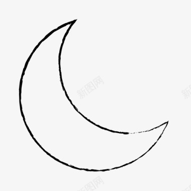 月亮睡觉时间新月图标图标