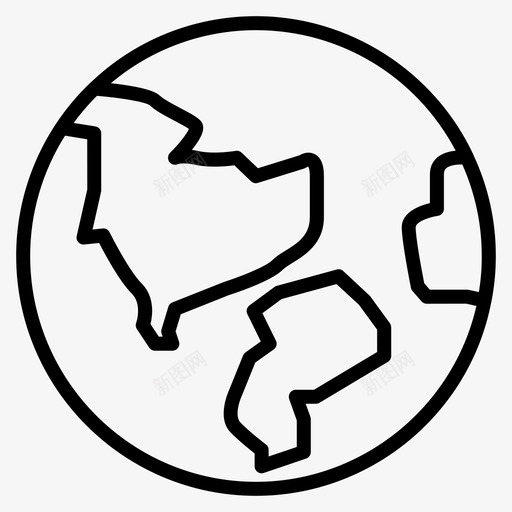 世界地球世界轮廓图标svg_新图网 https://ixintu.com 世界 世界轮廓 地球