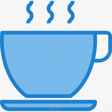 咖啡杯咖啡店57蓝色图标图标