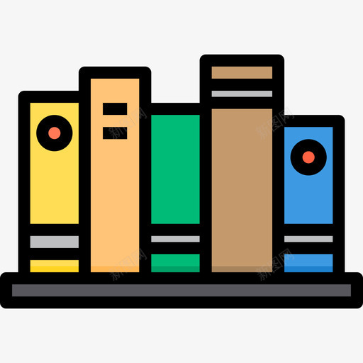 图书馆书籍和阅读4线颜色图标svg_新图网 https://ixintu.com 书籍和阅读4 图书馆 线颜色