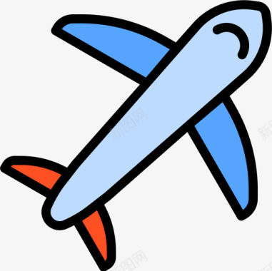 飞机旅行169线性颜色图标图标