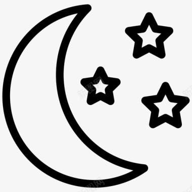 夜晚月亮夜幕图标图标